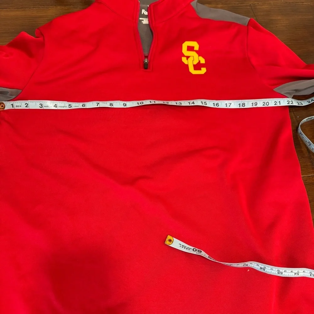 USC Trojans Fanatics Cardinal Logo Colorblock 1/4 Zip Jacket Men's Large - Picture 2 of 11